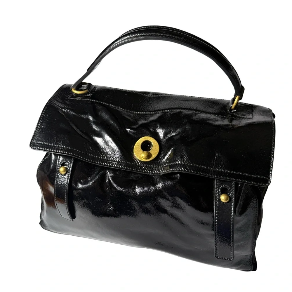 YVES SAINT LAURENT
Black Patent Leather/Suede Muse Two Bag - Picture 5 of 16